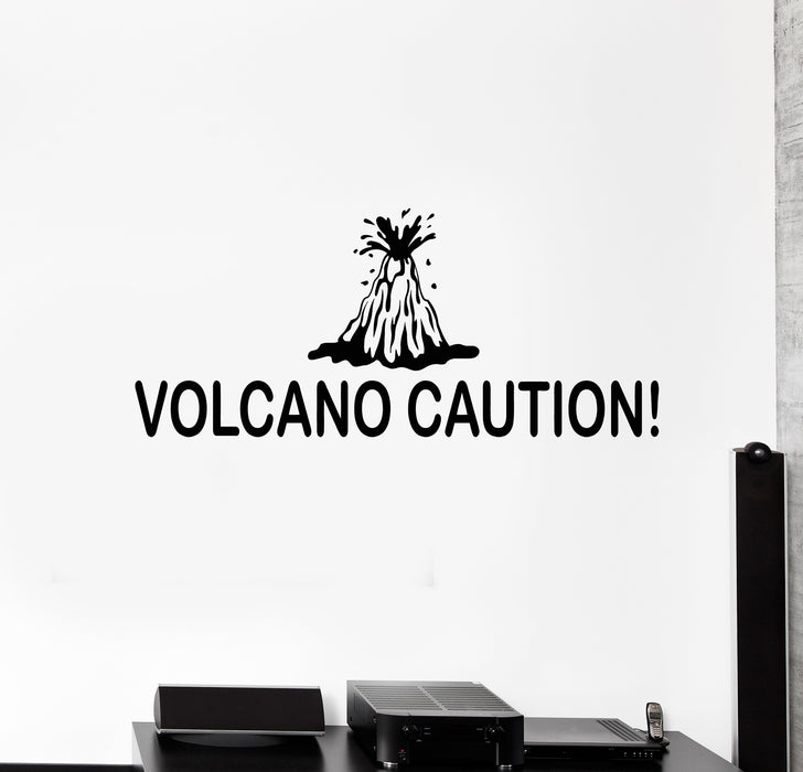 Vinyl Wall Decal Nature Mountain Volcano Caution Dangerous Stickers Mural (g4012)