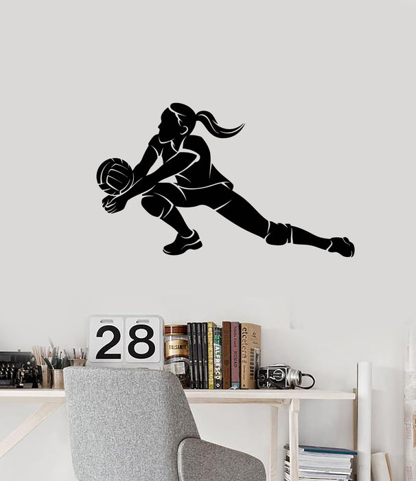 Vinyl Wall Decal Volleyball Player Teen Girl Sports Art Room Decoration Stickers Mural (ig5498)