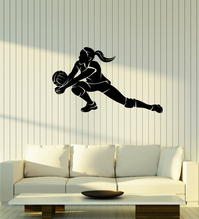 Vinyl Wall Decal Volleyball Player Teen Girl Sports Art Room Decoration Stickers Mural (ig5498)