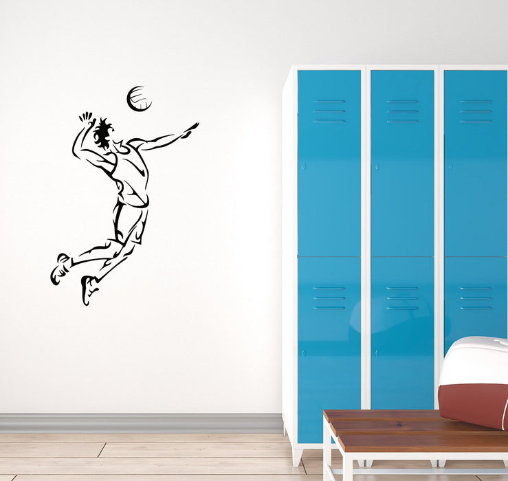 Vinyl Decal Volleyball Player Team Wall Sticker Home Decor for Sport Unique Gift (g063)