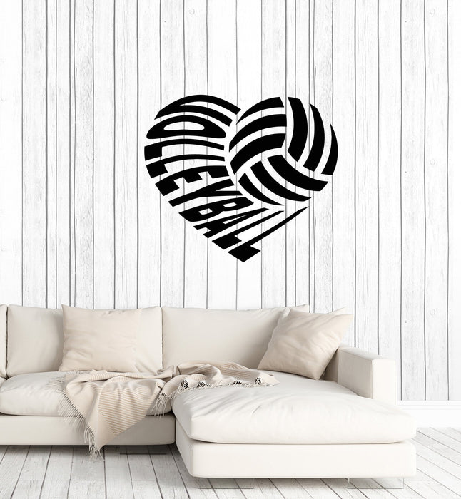 Vinyl Wall Decal Volleyball Heart Ball Sports Art Home Interior Stickers Mural (ig5687)