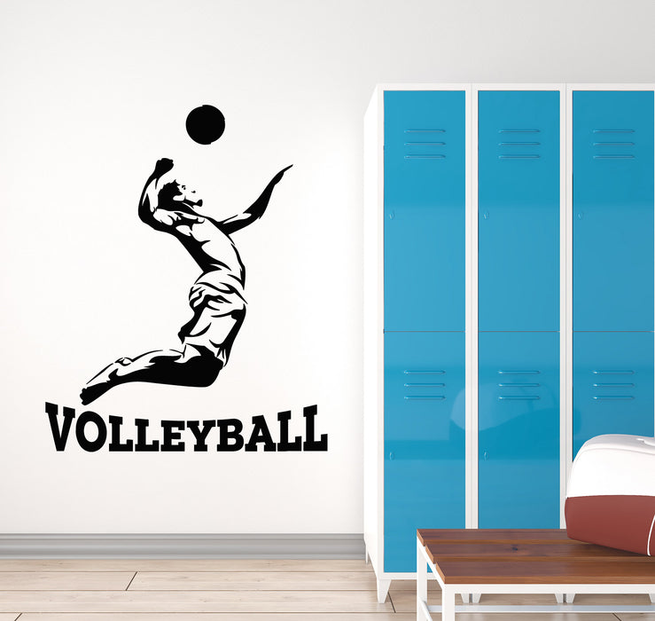 Vinyl Wall Decal Volleyball Player Ball Sport Beach Game Sport Stickers Mural (g2847)