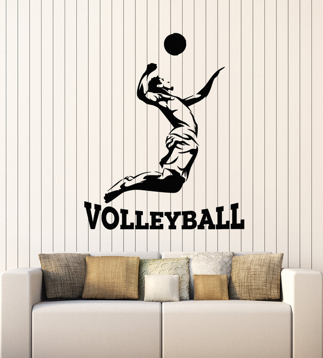 Vinyl Wall Decal Volleyball Player Ball Sport Beach Game Sport Stickers Mural (g2847)