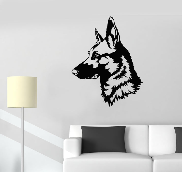 Vinyl Wall Decal German Shepherd Dog Pet House Animal Stickers (2449ig)