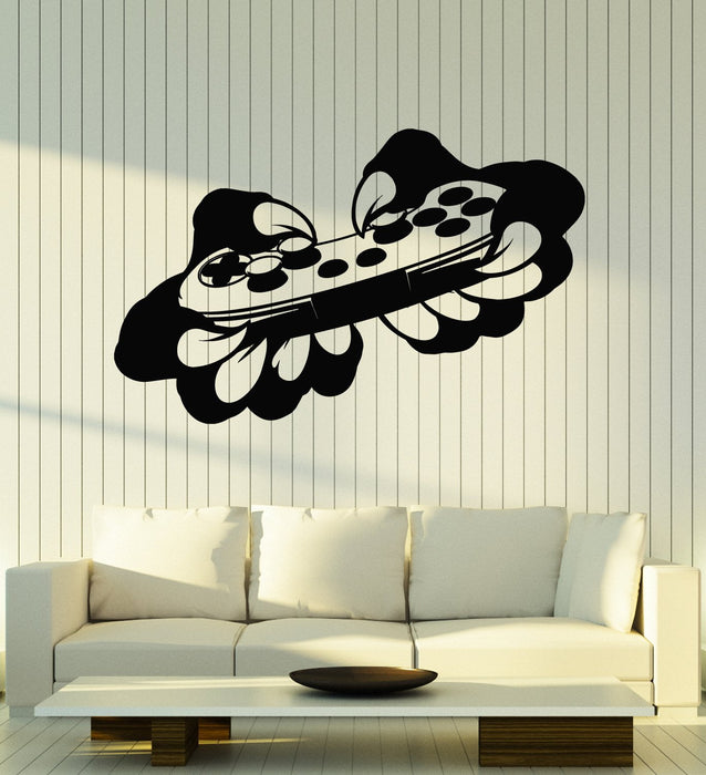 Vinyl Wall Decal Beast Gamer Joystick Video Game Child Play Room Stickers Mural Unique Gift (ig5087)