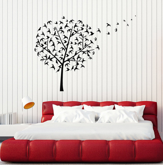 Виниловые наклейки на стену Красивые птицы на дереве Главная комната Искусство Украшения Наклейки Фреска Уникальный подарок (ig5097)