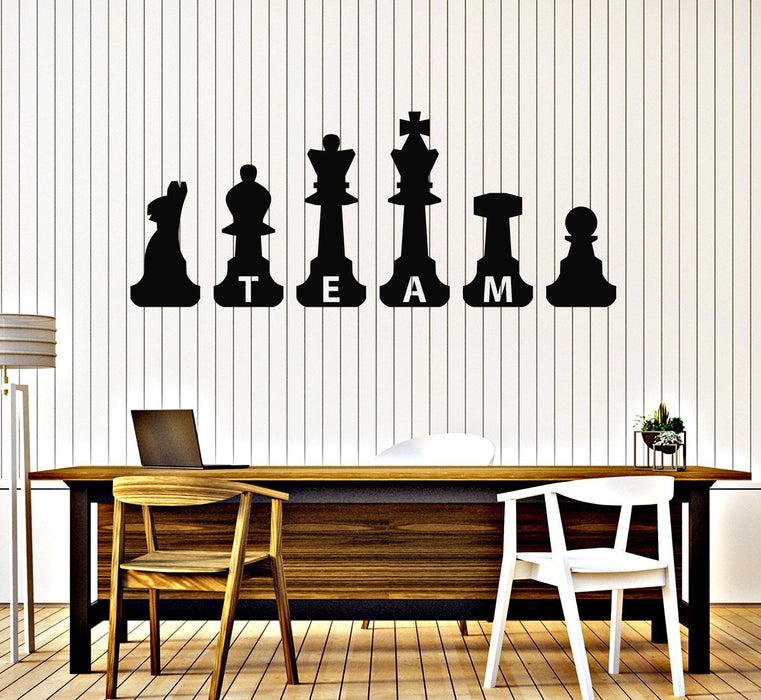 Vinyl Wall Decal Chess Pieces Team Office Room Inspired Art Decor Stickers Mural Unique Gift (ig5103)