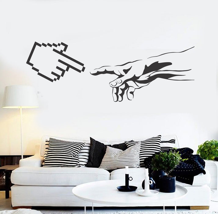 Vinyl Wall Decal Geek Art Funny The Creation of Adam Computer Stickers ...