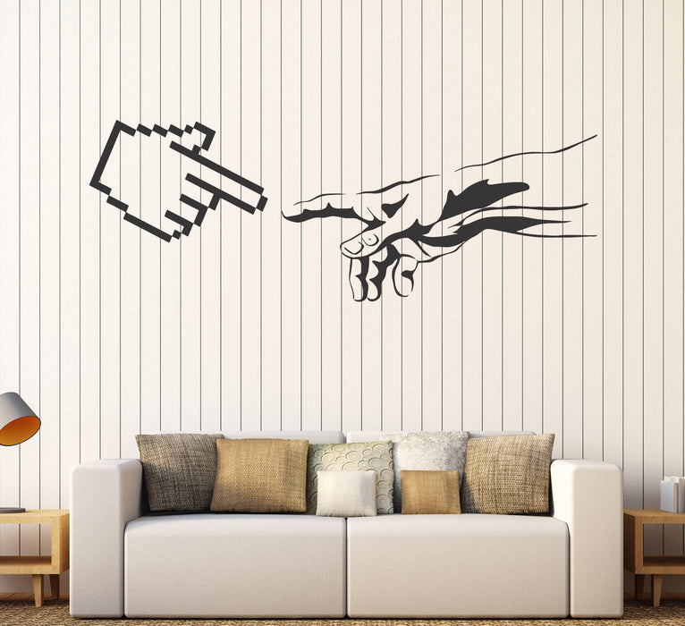 Vinyl Wall Decal Geek Art Funny The Creation of Adam Computer Stickers Unique Gift (ig4601)