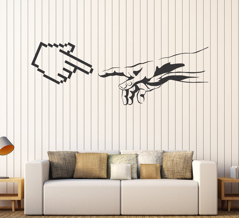 Vinyl Wall Decal Geek Art Funny The Creation of Adam Computer Stickers ...