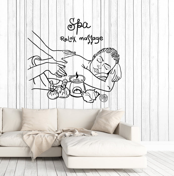 Vinyl Wall Decal Spa Massage Woman Relax Salon Therapy Stickers Mural Unique Gift (ig5124)