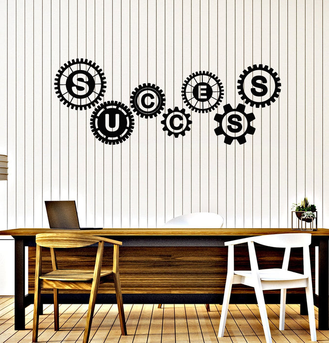 Vinyl Wall Decal Success Gears Office Teamwork Business Room Art Stickers Mural Unique Gift (ig5077)