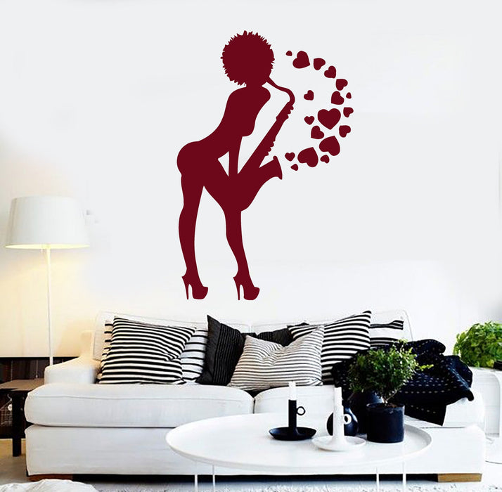Wall Stickers Vinyl Decal Black Lady Blues Jazz Music Romantic Love Unique Gift (ig381)