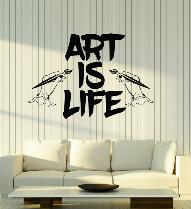 Vinyl Wall Decal Art is Life Quote Artist Creative Room Decor Stickers Murals Unique Gift (ig5135)