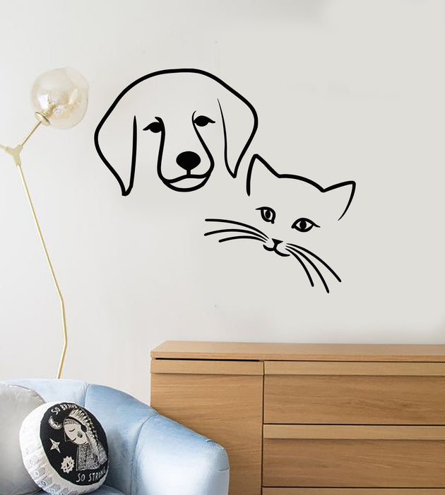 Vinyl Decal Dog Cat Pets Animal Baby Room Kids Veterinary Wall Stickers Unique Gift (ig024)