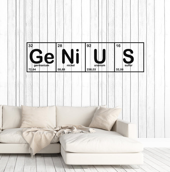 Vinyl Wall Decal Genius Chemical Lab Science Chemistry School Stickers Mural Unique Gift (ig5156)