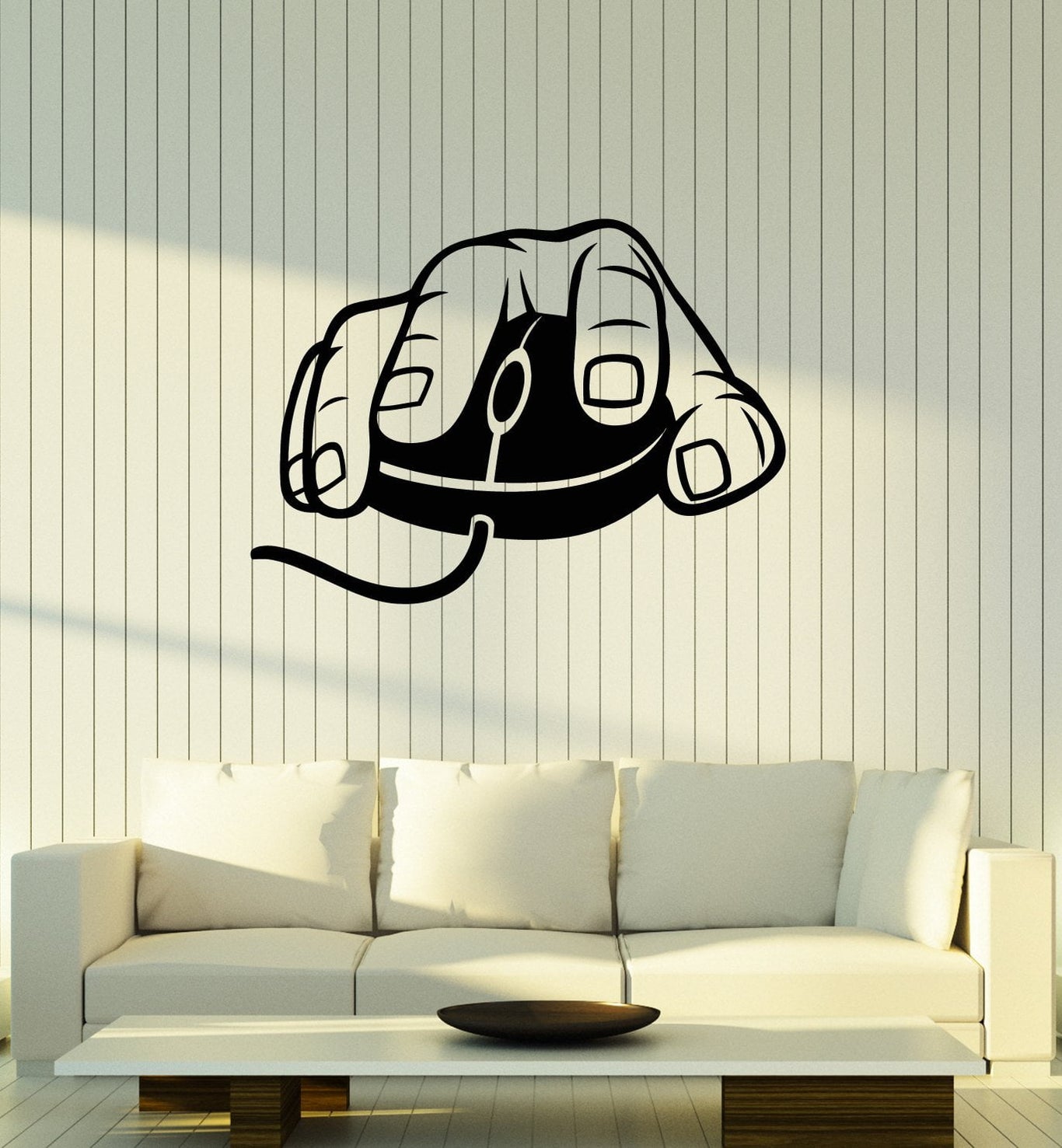 Pc Mouse Sticker Vinyl Wall Decal Gamer Hand Computer Mouse Geek Teen Room Stickers Mur ...