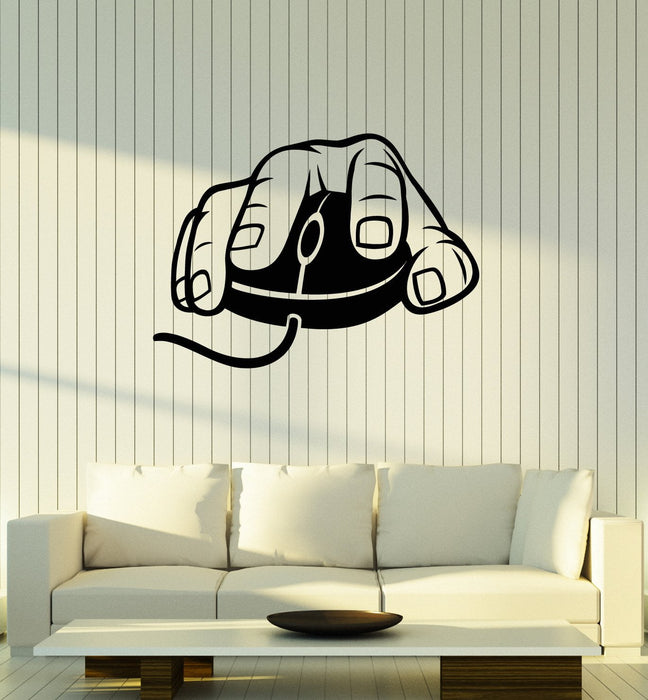Vinyl Wall Decal Gamer Hand Computer Mouse Geek Teen Room Stickers Mural Unique Gift (ig5201)