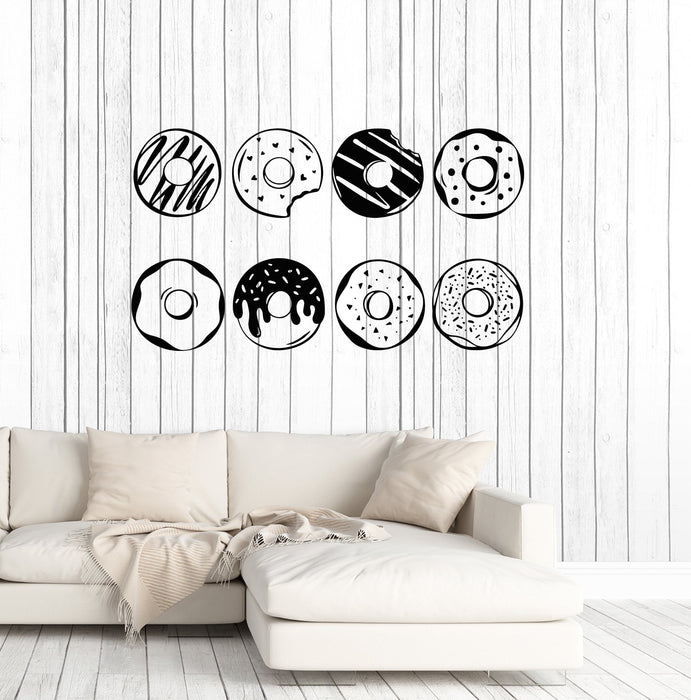 Vinyl Wall Decal Donuts Fast Food Cafe Bakery Art Stickers Mural Unique Gift (ig5197)