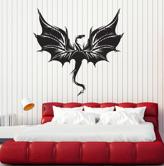 Vinyl Wall Decal Beautiful Dragon Wings Fantasy Teen Room Stickers Mural Unique Gift (ig5164)