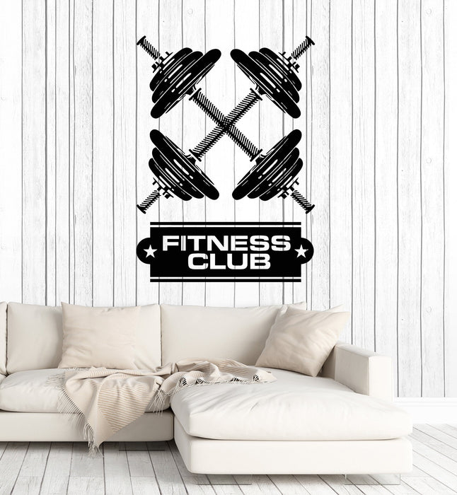Vinyl Wall Decal Dumbbells Fitness Club Gym Bodybuilding Art Decor Stickers Mural Unique Gift (ig5182)