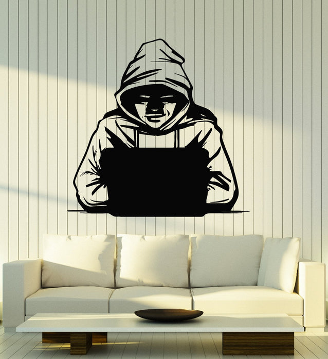 Vinyl Wall Decal Hacker Computer Security Laptop IT Hacking Stickers Mural Unique Gift (ig5110)