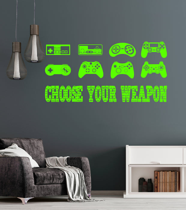 Vinyl Wall Decal Gaming Quote Joysticks Video Game Gamer Room Stickers Unique Gift (ig4500)