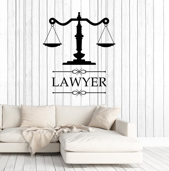Vinyl Wall Decal Lawyer Emblem Law Office Juridical Service Center Stickers Mural Unique Gift (ig5114)