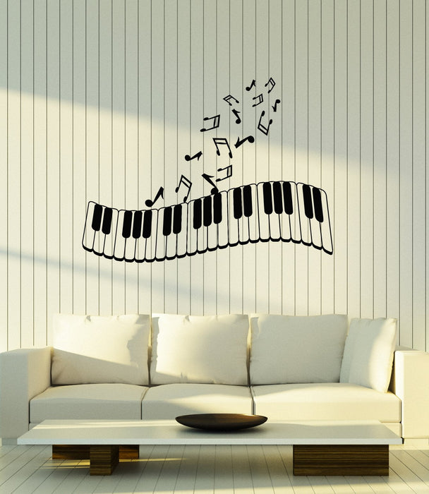 Vinyl Wall Decal Piano Musical Notes Music Art Living Room Decor Stickers Mural Unique Gift (ig5185)