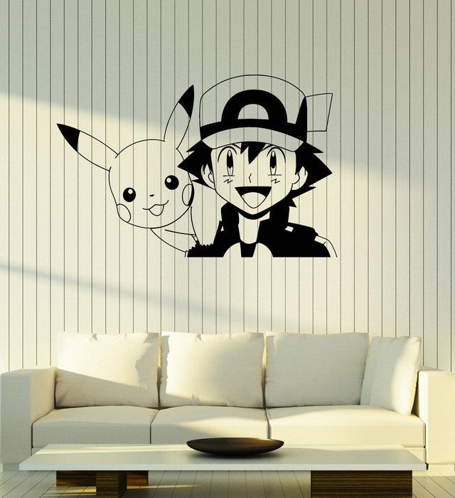 Vinyl Wall Decal Pokemon Pikachu Anime Manga Kids Room Decor Stickers Mural Unique Gift (ig5132)