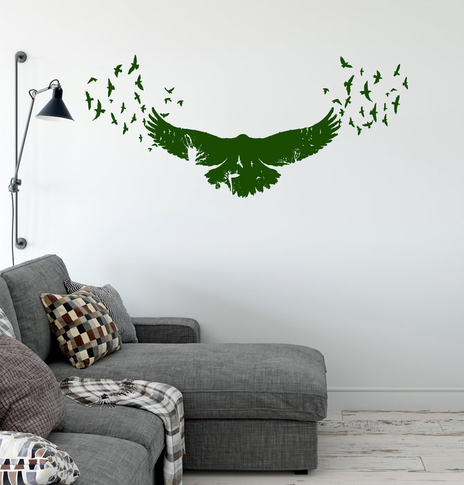 Vinyl Wall Decal Raven Birds Gothic Style Animals Nature Stickers Unique Gift (1336ig)