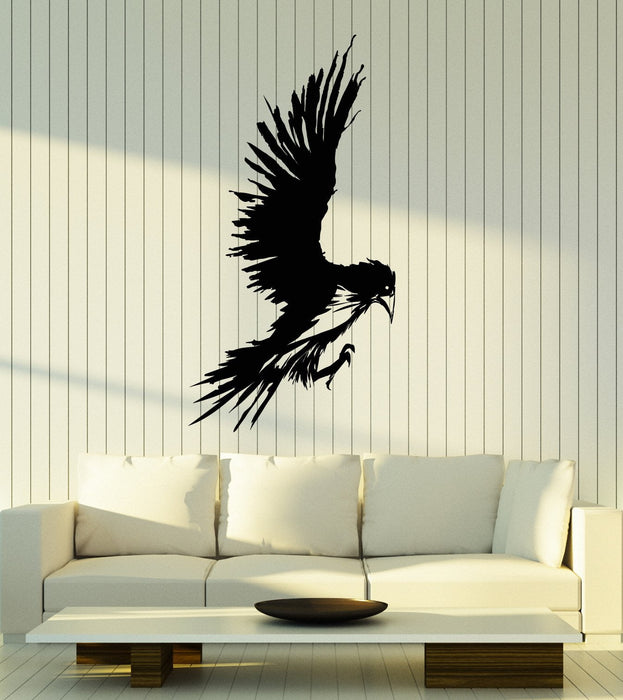 Vinyl Wall Decal Raven Bird Cool Teen Room Child Art Decor Stickers Mural Unique Gift (ig5160)