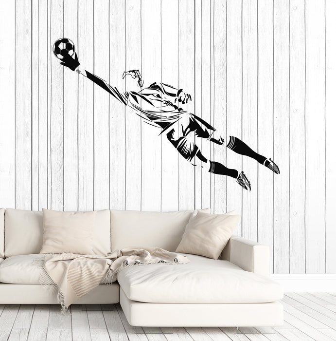 Autocollant mural en vinyle pour gardien de but de football, sport de balle, décoration de chambre pour garçon, cadeau unique (ig5187)