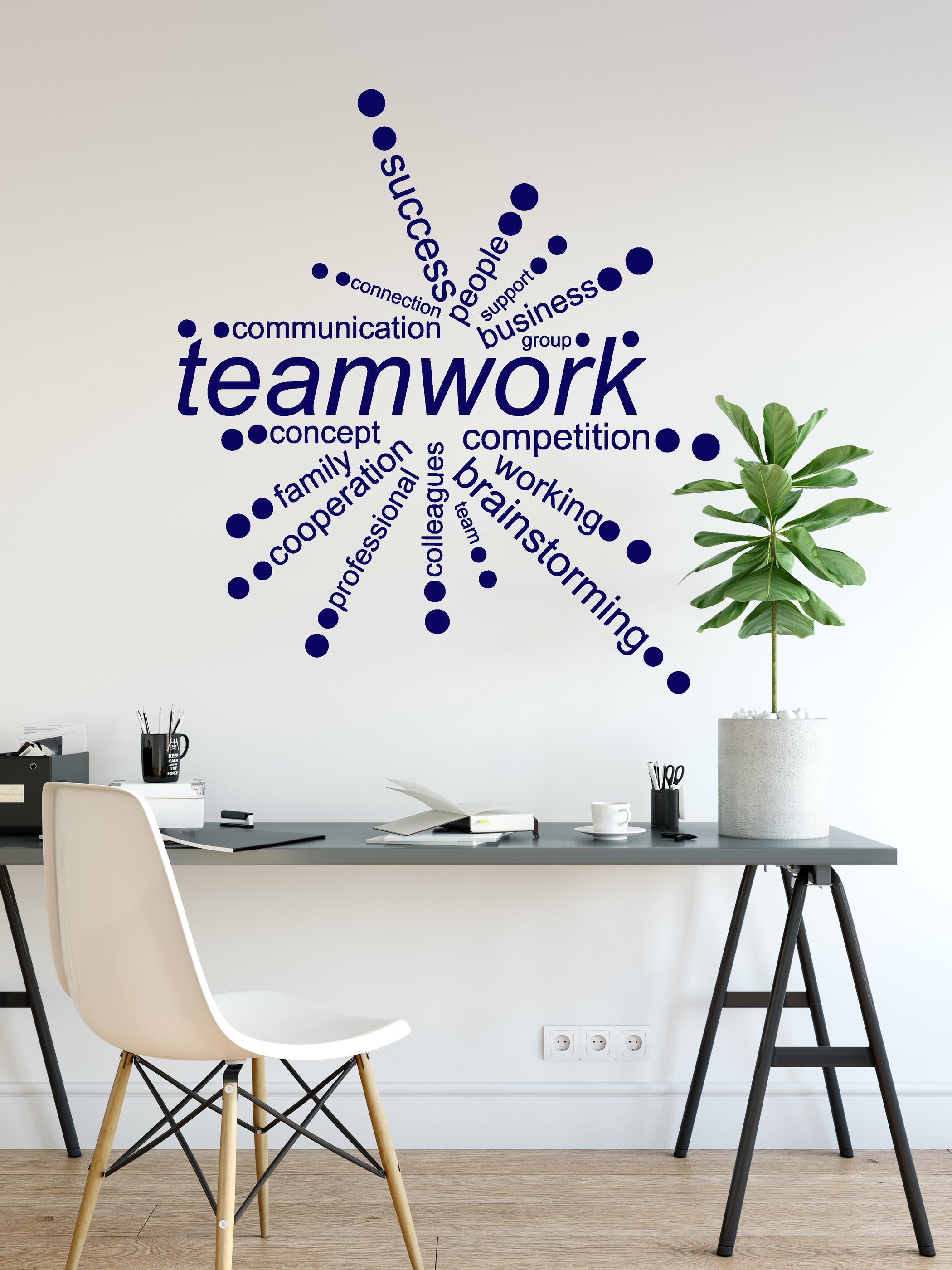 Vinyl Wall Decal Teamwork Words Office Quote Decor — Wallstickers4you