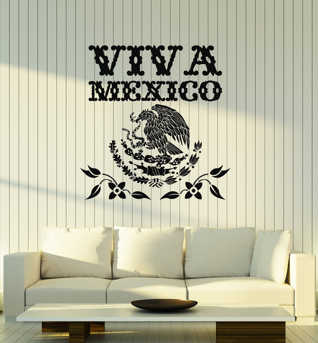 Vinyl Wall Decal Viva Mexico Mexican Eagle Symbol Art Decor Stickers Mural Unique Gift (ig5202)
