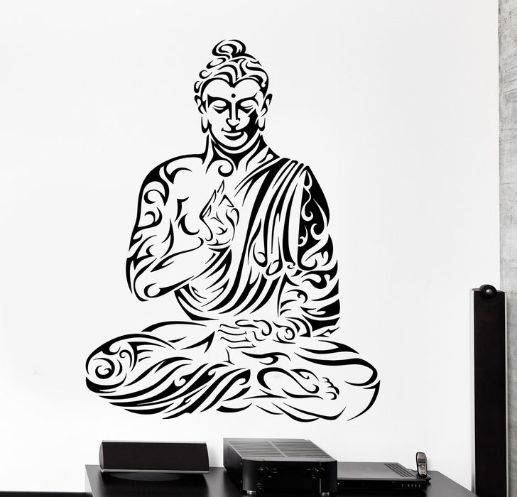 Wall Vinyl Decal Buddha Ornament Meditation Om Home Interior Decor Unique Gift z4245