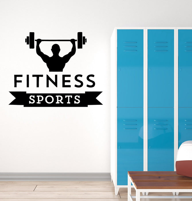 Vinyl Decal Fitness Sports Gym Bodybuilding Iron Sport Muscled Wall Stickers Unique Gift (ig257)
