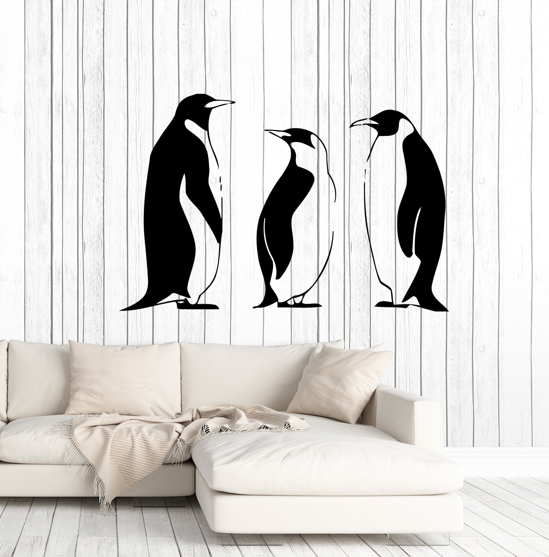 Wall Sticker Vinyl Decal Funny Animal Birds Penguins Arctic Bathroom D ...