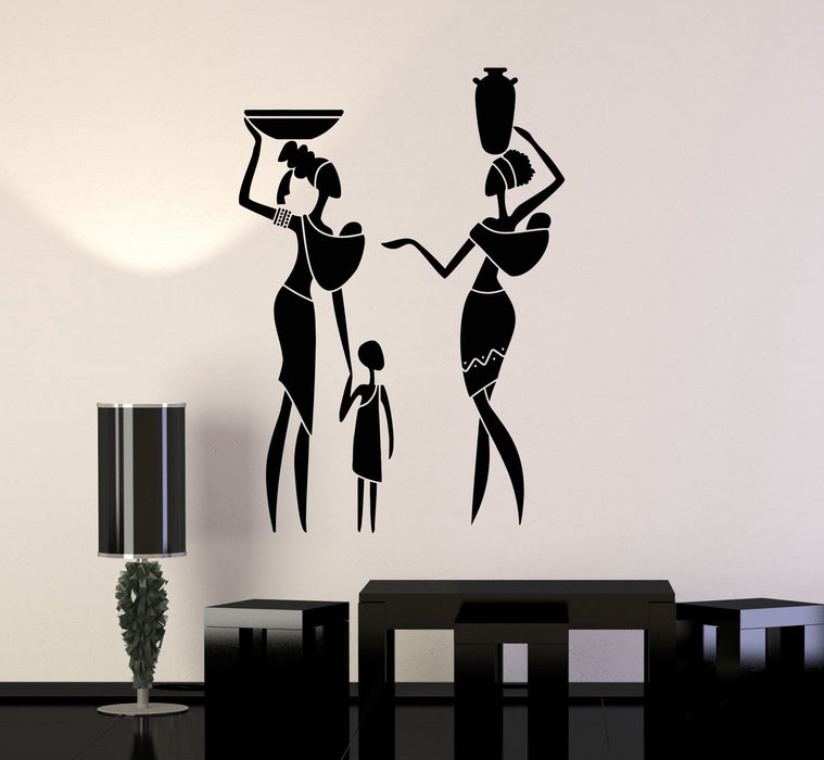 Vinyl Wall Decal African Family Women Child Ethnic Style Art Africa Stickers Mural Unique Gift (ig5040)