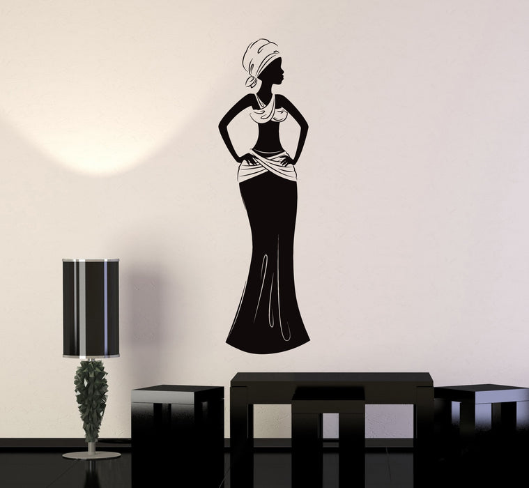 Vinyl Wall Decal African Woman Africa Ethnic Style Room Home Art Sticker Mural Unique Gift (ig5049)