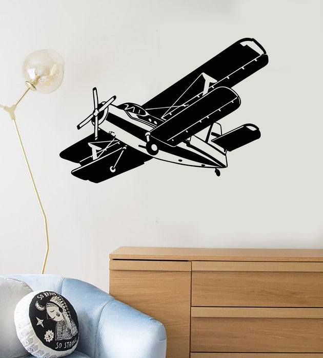 Vinyl Wall Decal Airplane Kids Boy Room Gift for Son Child Art Stickers Mural Unique Gift (ig5078)