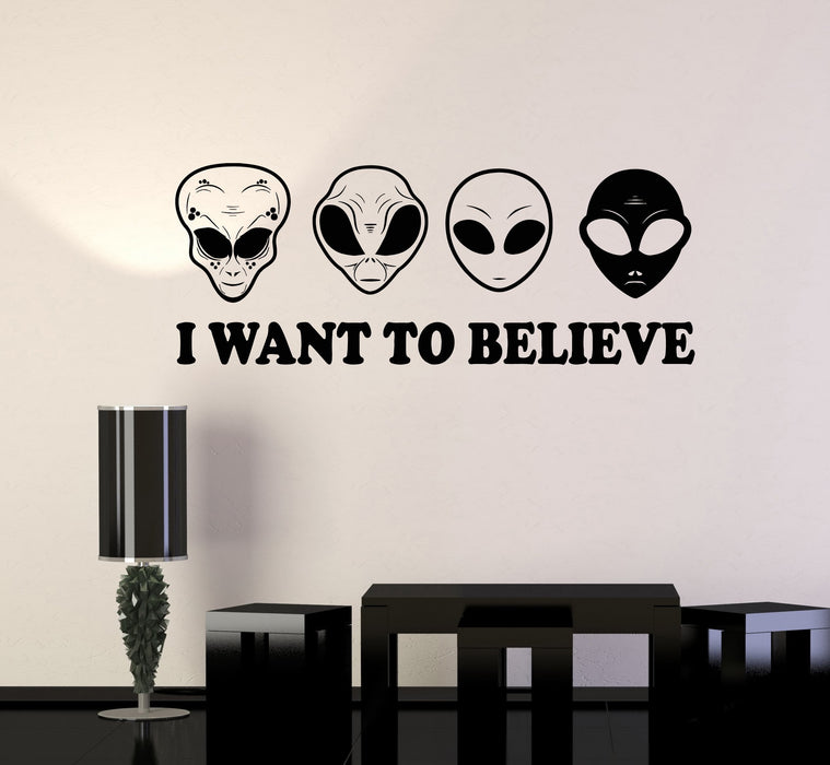 Vinyl Wall Decal Aliens Quote Humanoid Area 51 UFO Kids Room Stickers Mural Unique Gift (ig5092)