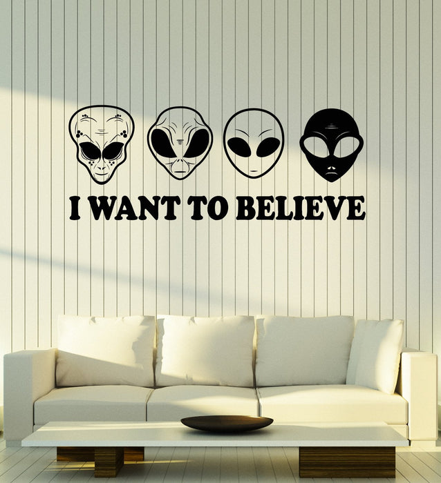 Vinyl Wall Decal Aliens Quote Humanoid Area 51 UFO Kids Room Stickers Mural Unique Gift (ig5092)