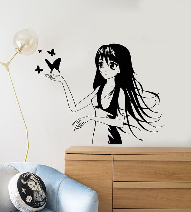 Vinyl Wall Decal Anime Manga Butterfly Kids Girl Room Art Stickers Mural Unique Gift (ig5010)