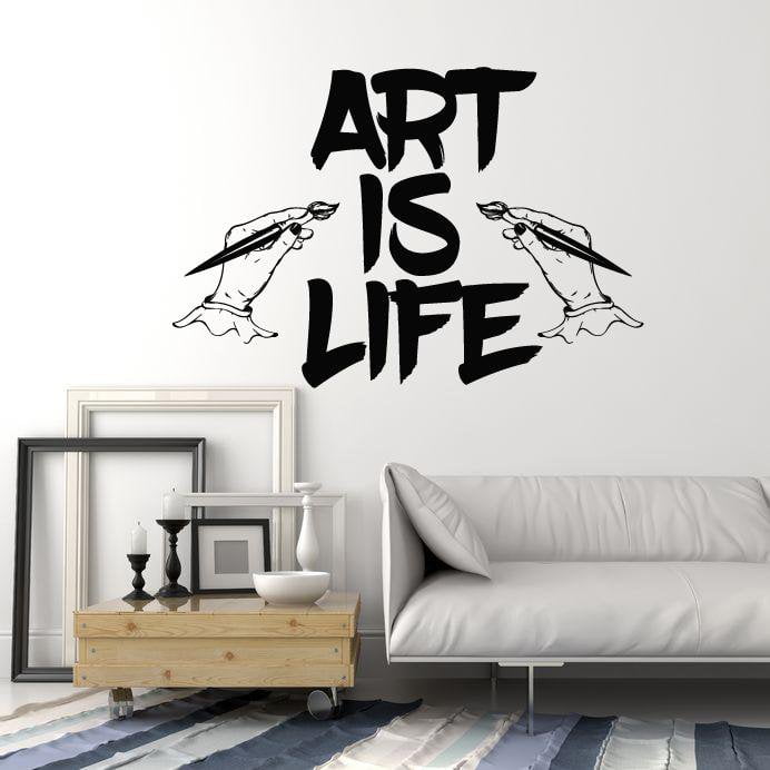 Vinyl Wall Decal Art is Life Quote Artist Creative Room Decor Stickers Murals Unique Gift (ig5135)