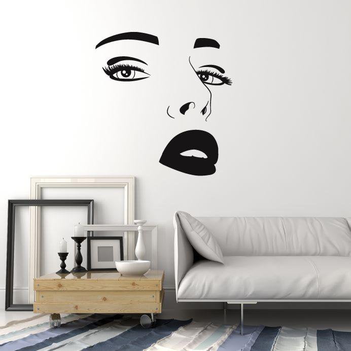 Vinyl Wall Decal Beautiful Female Face Sexy Eyes Lips Beauty Salon Stickers Mural Unique Gift (ig5203)