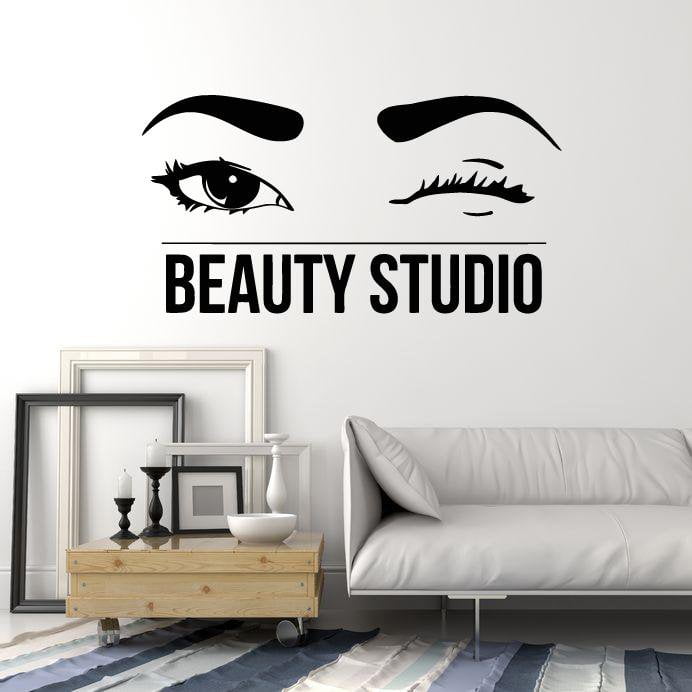 Vinyl Wall Decal Beauty Studio Beautiful Wink Eyes Salon Art Stickers Mural Unique Gift (ig5121)