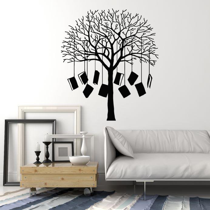 Vinyl Wall Decal Books Tree Home Library Reading Corner School Stickers Mural Unique Gift (ig5139)