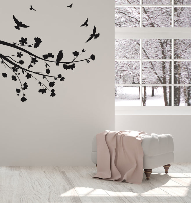 Vinyl Wall Decal Branch Birds Nature Room Home Decoration Stickers Mural Unique Gift (ig5149)