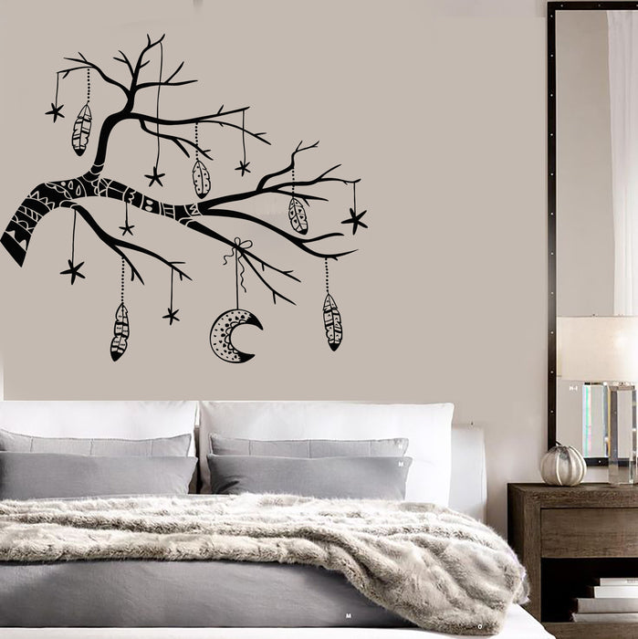 Vinyl Wall Decal Branch Feathers Bedroom Decoration Art Stickers Mural Unique Gift (ig5023)